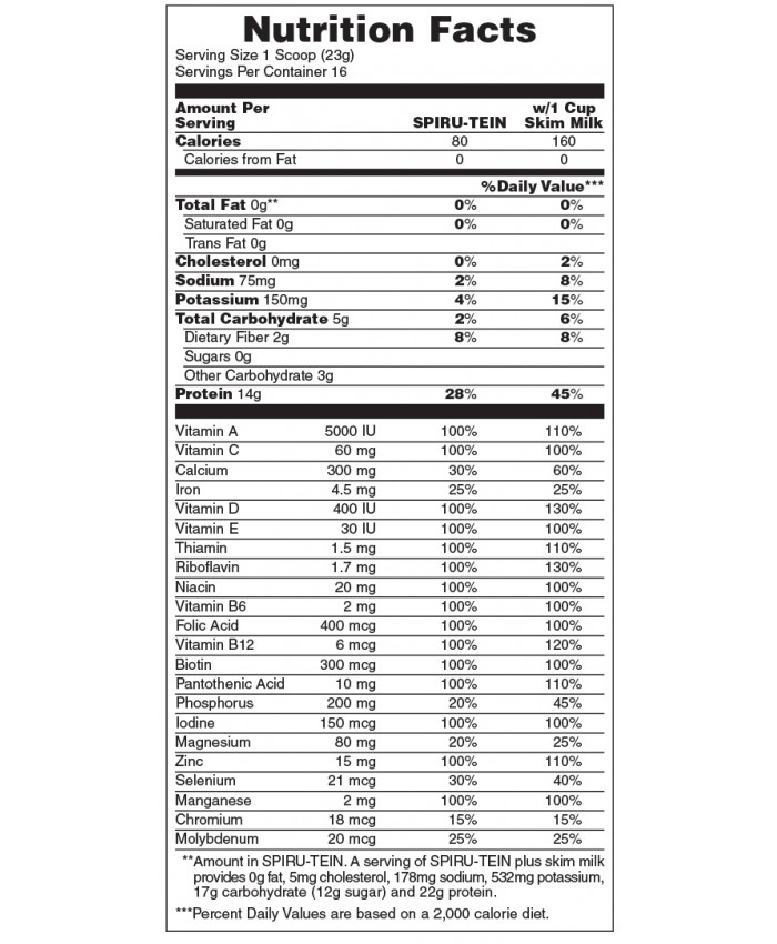 Nature's Plus Spiru-Tein Simply Natural Chocolate Unsweetened 370gr